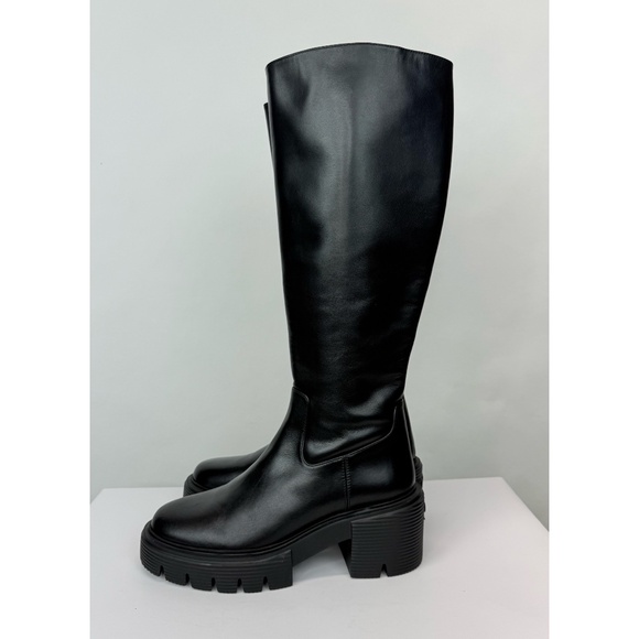 New Stuart Weitzman Soho Knee High Boot Black Leather Sz 7 - Picture 9 of 16